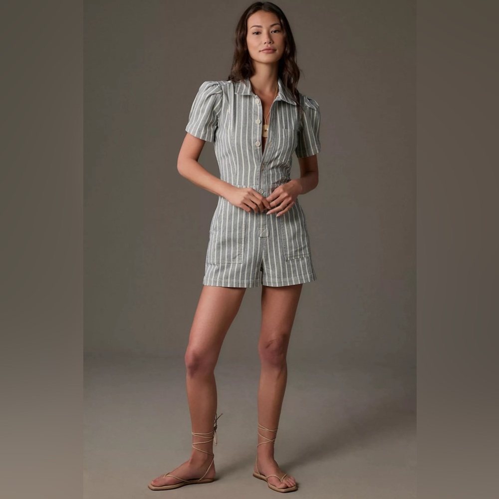 NWT Anthropologie Pilcro Women's The Kit Utility Romper, Size 14